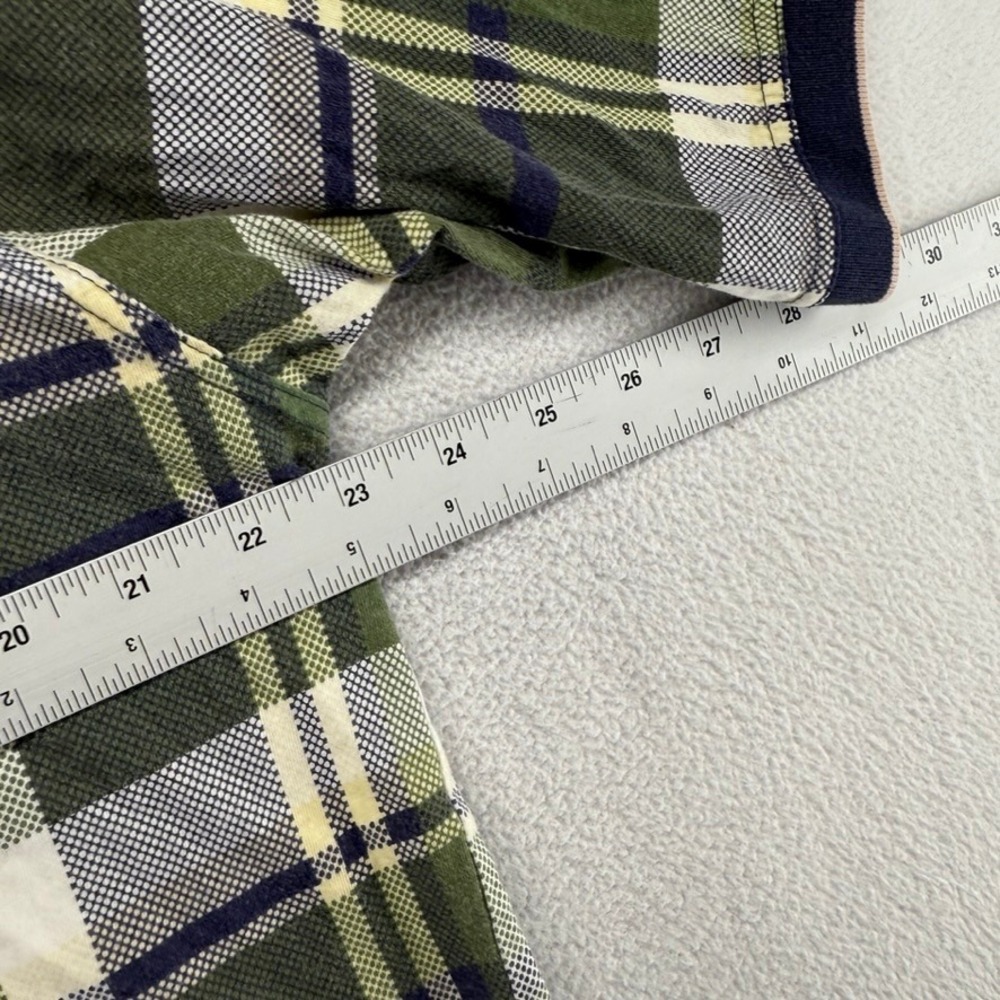 Vintage Knit Golf Polo Shirt mens XL Green Blue Plaid Check Golfer Old Money 90s - Picture 4 of 7